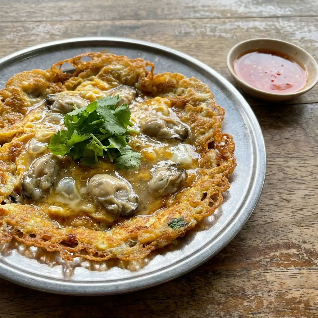 Crispy Oyster Omelette (Orh Luak)